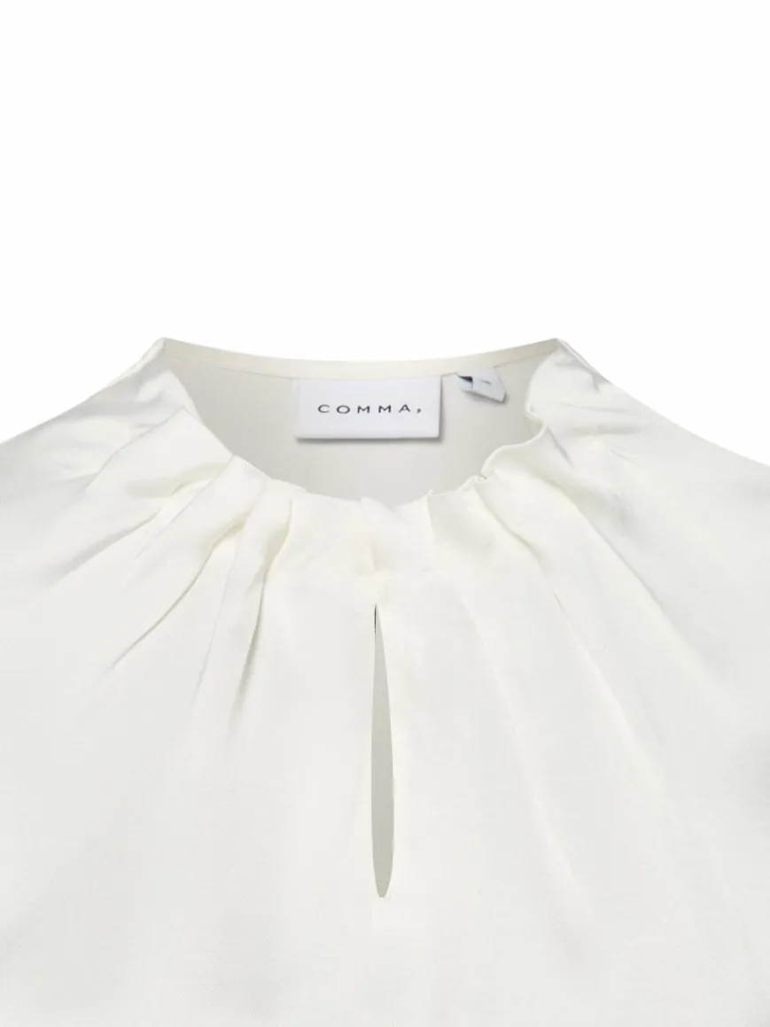 comma Blusen*Damen Blusenshirt ecru uni