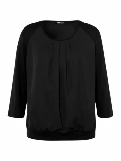 Frank Walder Blusen*Damen Blusenshirt schwarz uni