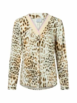 Emily van den Bergh Blusen*Damen Blusenshirt beige braun gemustert