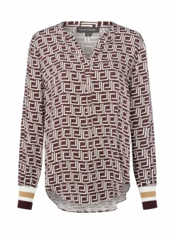 Franco Callegari Blusen*Damen Blusenshirt bordeaux weiß gemustert