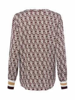 Franco Callegari Blusen*Damen Blusenshirt bordeaux weiß gemustert