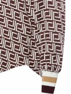 Franco Callegari Blusen*Damen Blusenshirt bordeaux weiß gemustert