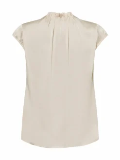 comma Blusen*Damen Blusenshirt beige uni