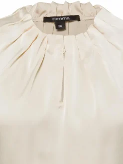 comma Blusen*Damen Blusenshirt beige uni