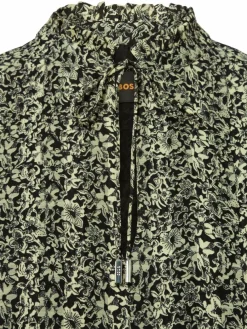 BOSS Orange Blusen*Damen Blusenshirt - Berodeo schwarz vanille gemustert