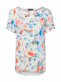 Franco Callegari Blusen*Damen Blusenshirt - Carry weiß koralle gemustert