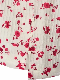 Msch Copenhagen Blusen*Damen Blusenshirt - MSCHFalisha ecru himbeer gemustert