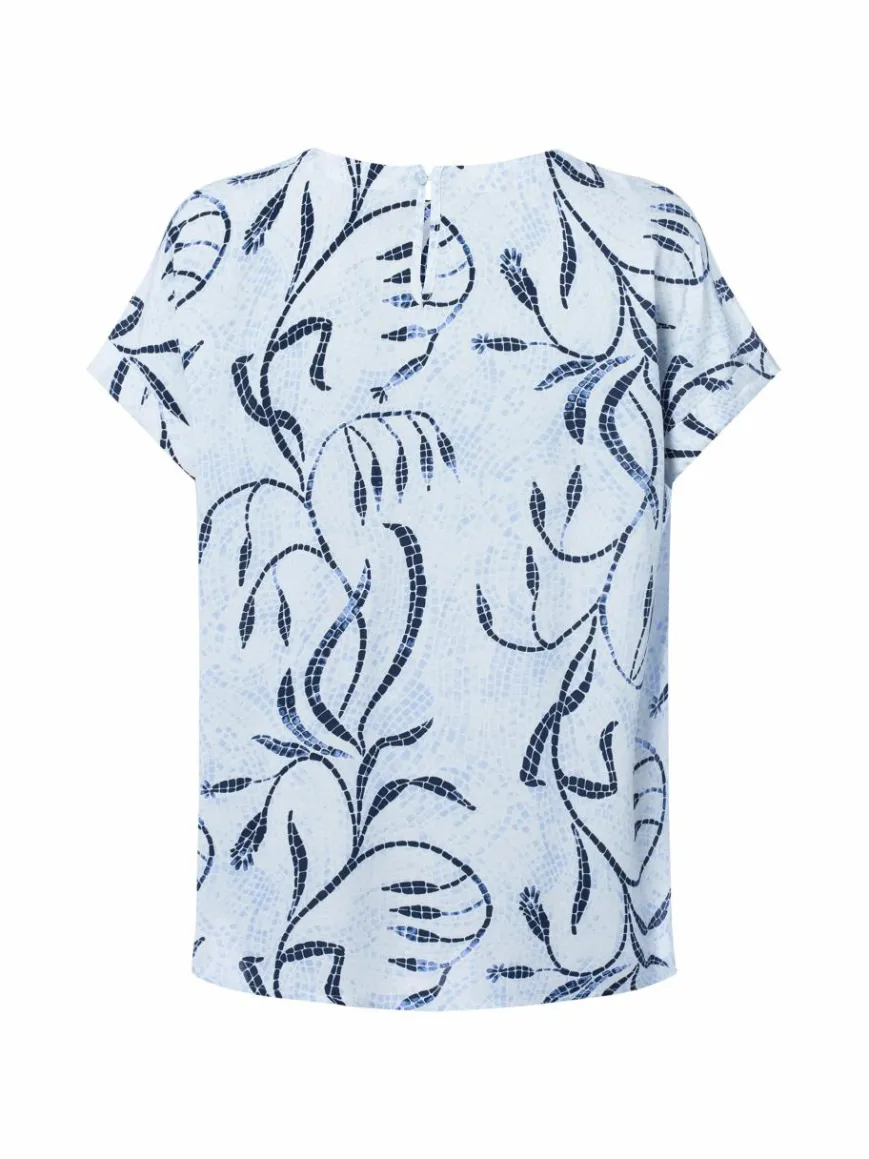 soyaconcept® Blusen*Damen Blusenshirt - Sabira hellblau marine gemustert
