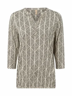 soyaconcept® Blusen*Damen Blusenshirt - SC-Felicity beige schwarz gemustert