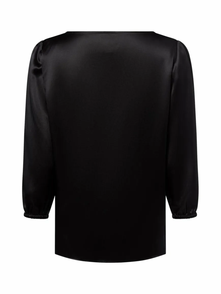 Marc Cain Collections Blusen*Damen Blusenshirt aus Seide schwarz uni