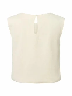 Vila Blusen*Damen Blusenshirt mit Leinen-Anteil - VIEtni sand meliert