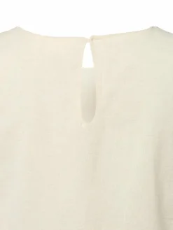 Vila Blusen*Damen Blusenshirt mit Leinen-Anteil - VIEtni sand meliert