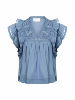 Neo Noir Blusen*Damen Blusentop - Jayla blau uni