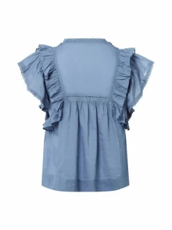 Neo Noir Blusen*Damen Blusentop - Jayla blau uni