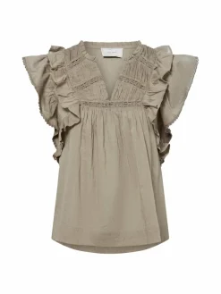 Neo Noir Blusen*Damen Blusentop - Jayla schilf uni