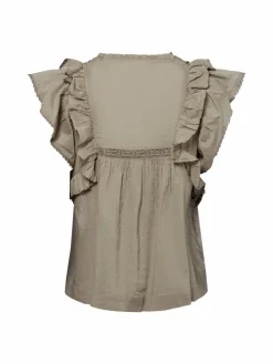 Neo Noir Blusen*Damen Blusentop - Jayla schilf uni