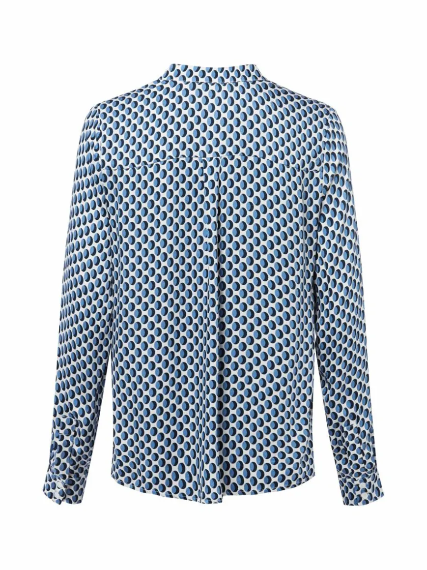 More & More Blusen*Damen Bluseshirt indigo weiß gemustert