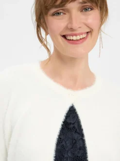 Marie Lund Pullover & Strickjacken*Damen Bolero ecru uni