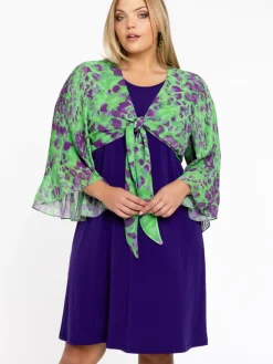 YOEK Blazer*Damen Bolero grün bedruckt