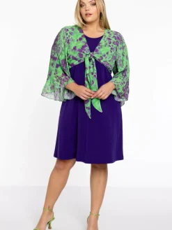 YOEK Blazer*Damen Bolero grün bedruckt