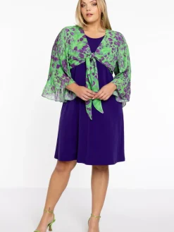 YOEK Blazer*Damen Bolero grün bedruckt