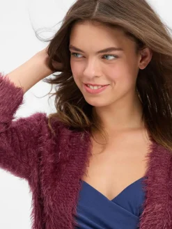 VM Pullover & Strickjacken*Damen Bolero bordeaux uni