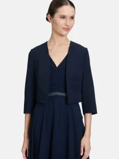 Vera Mont Blazer*Damen Bolero-Jacke marine blau uni