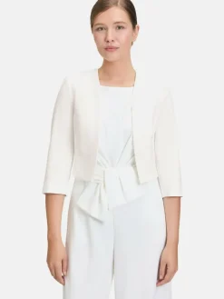 Vera Mont Blazer*Damen Bolero-Jacke weiß uni