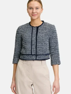 Betty & Co Blazer*Damen Bolero-Jacke blau uni