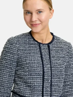 Betty & Co Blazer*Damen Bolero-Jacke blau uni