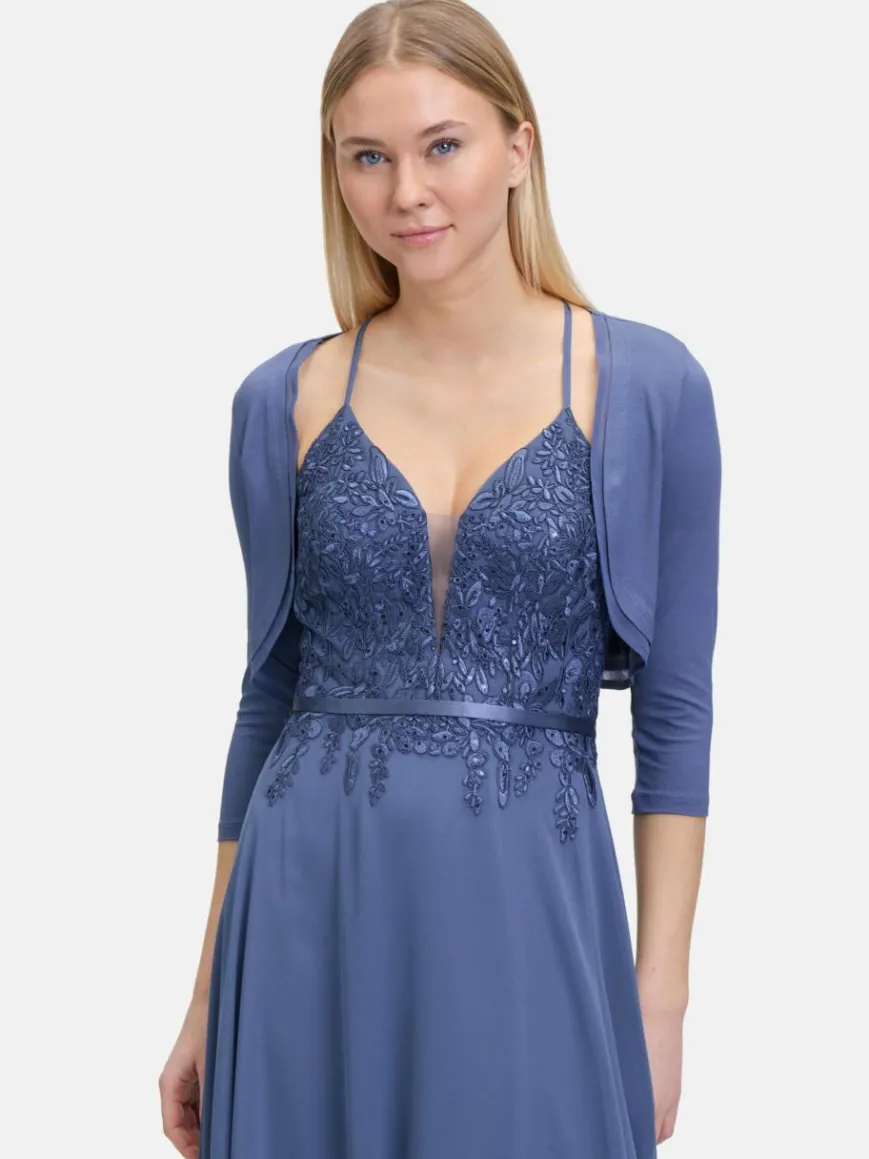 Vera Mont Pullover & Strickjacken*Damen Bolero-Jacke blau uni