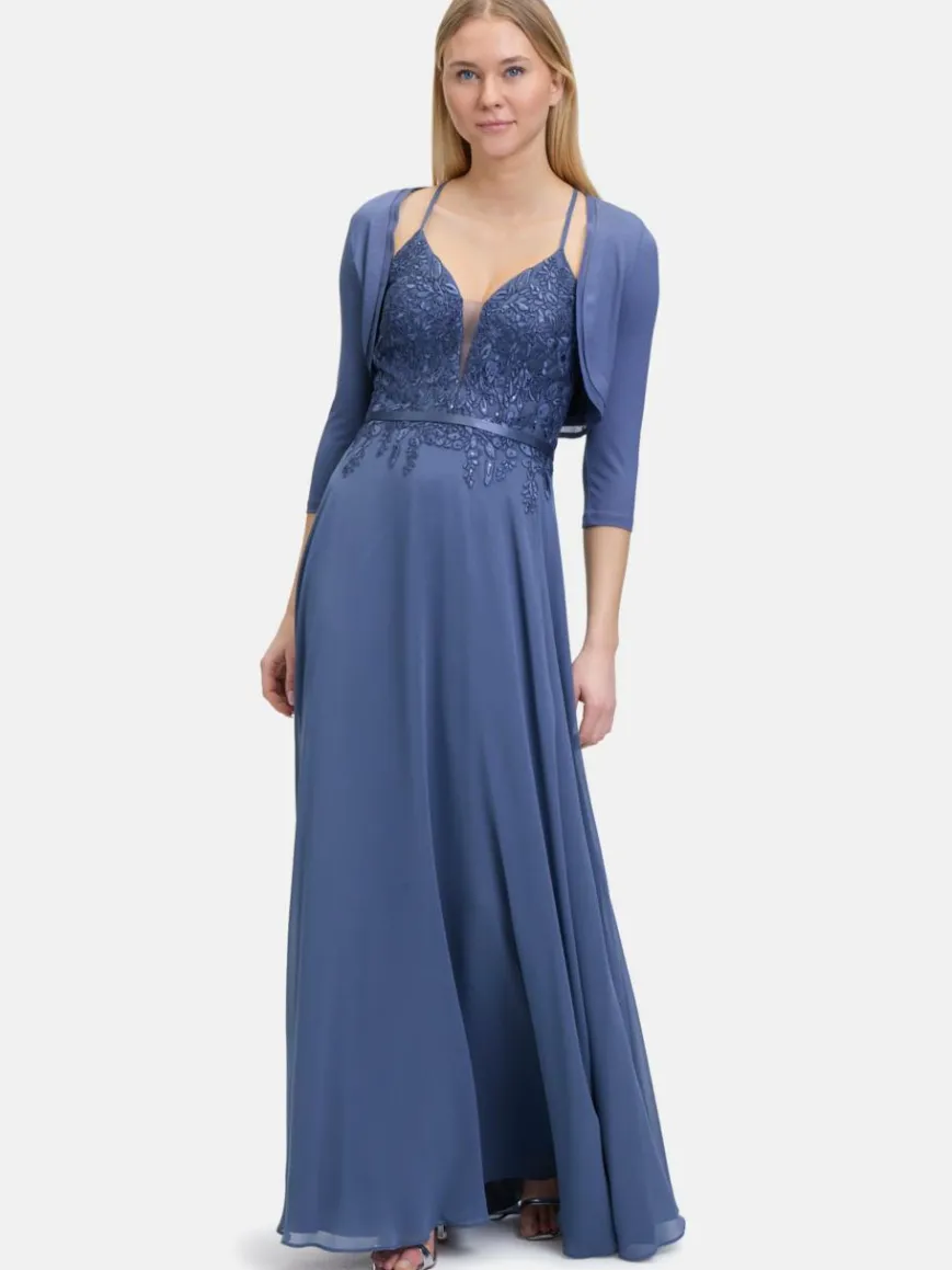 Vera Mont Pullover & Strickjacken*Damen Bolero-Jacke blau uni