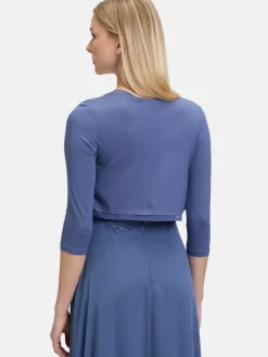 Vera Mont Pullover & Strickjacken*Damen Bolero-Jacke blau uni