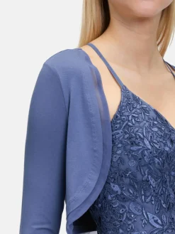 Vera Mont Pullover & Strickjacken*Damen Bolero-Jacke blau uni