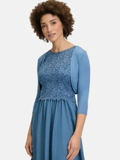 Vera Mont Blazer*Damen Bolero-Jacke blau uni