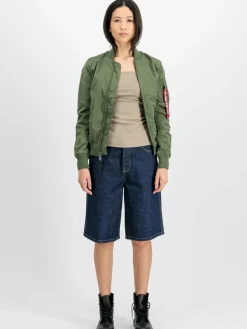 Alpha Industries Jacken & Westen*Damen Bomberjacke grün uni