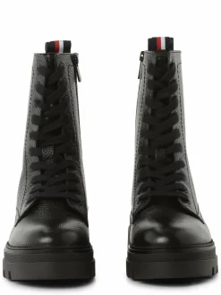 Tommy Hilfiger Boots & Stiefeletten*Damen Boots aus Leder schwarz uni