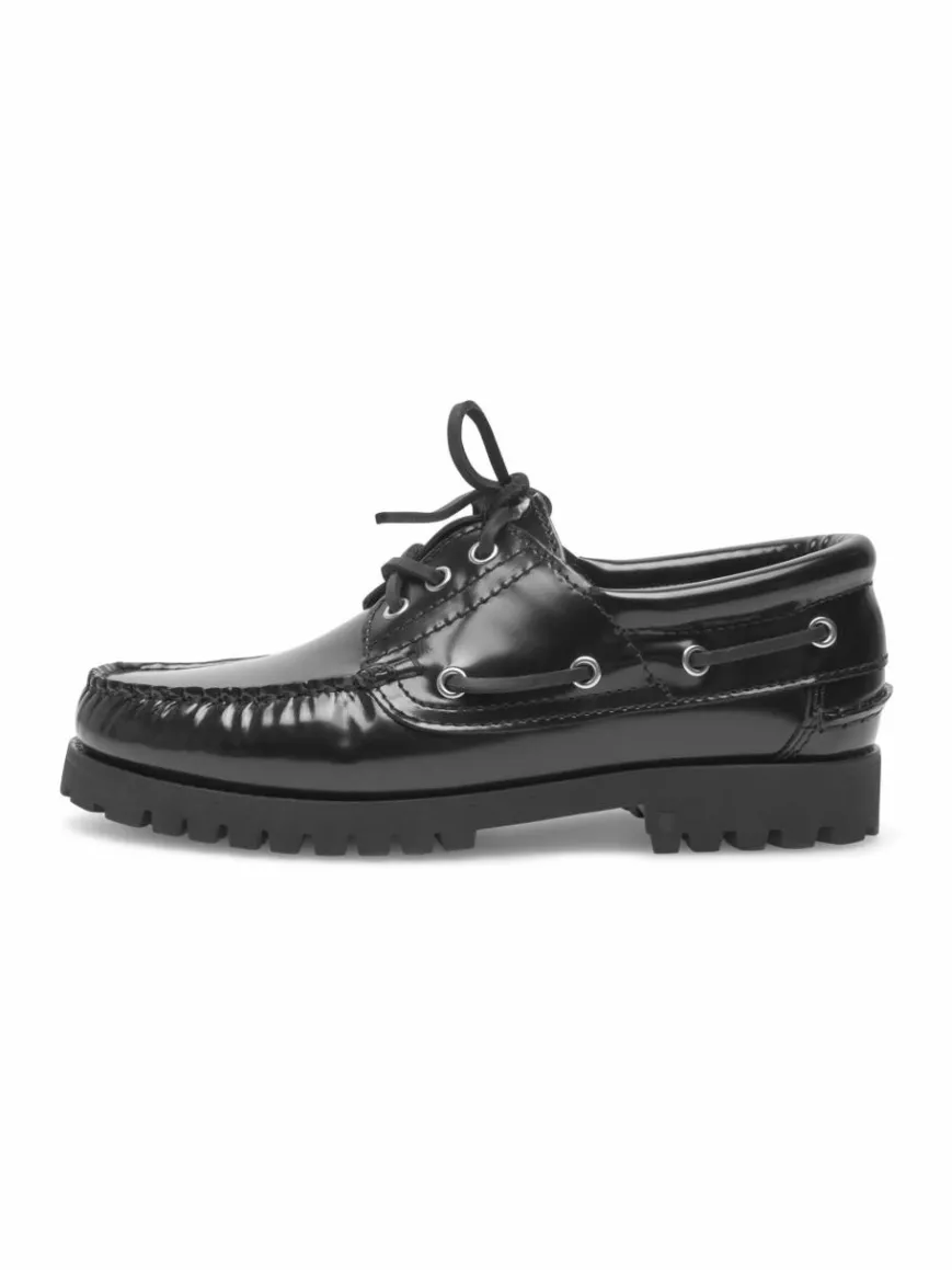 Henry Stevens Schnürschuhe*Damen Bootsschuh – Morgan W DS schwarz uni