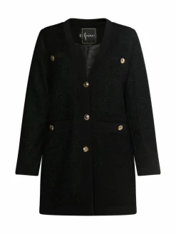 Faina Blazer*Damen Bouclé Blazer schwarz uni