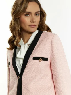 Faina Blazer*Damen Bouclé Blazer rosa uni