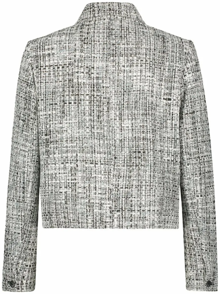 Betty & Co Blazer*Damen Bouclé-Blazer weiß schwarz meliert