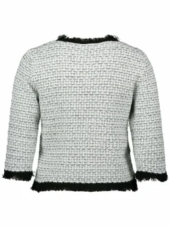 Betty & Co Pullover & Strickjacken*Damen Bouclé-Pullover ecru schwarz strukturiert