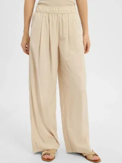 zero Hosen*Damen Bundfaltenhose beige uni