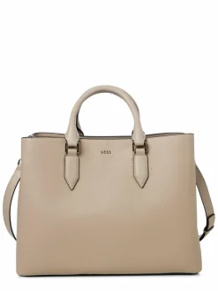 BOSS Taschen & Rucksäcke*Damen Businesstasche aus Leder - Alyce Business Tote taupe strukturiert