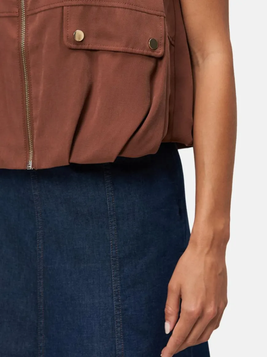 zero Jacken & Westen*Damen Cargo-Weste beige uni