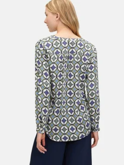 Cartoon Blusen*Damen Casual-Bluse mehrfarbig gemustert