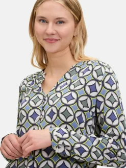 Cartoon Blusen*Damen Casual-Bluse mehrfarbig gemustert