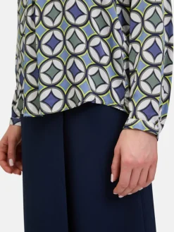 Cartoon Blusen*Damen Casual-Bluse mehrfarbig gemustert