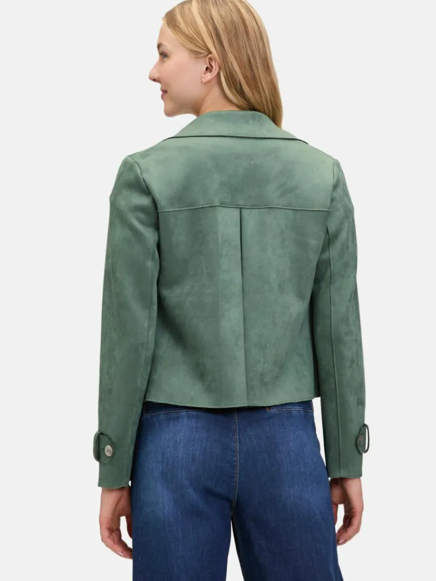 Cartoon Blazer|Jacken & Westen*Damen Casual-Jacke khaki grün uni