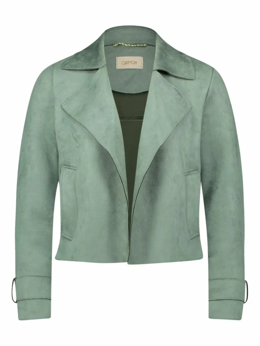 Cartoon Blazer|Jacken & Westen*Damen Casual-Jacke khaki grün uni
